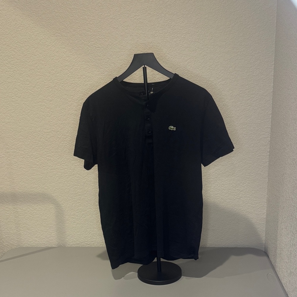Lacoste Men's Black Short Sleeve Henley